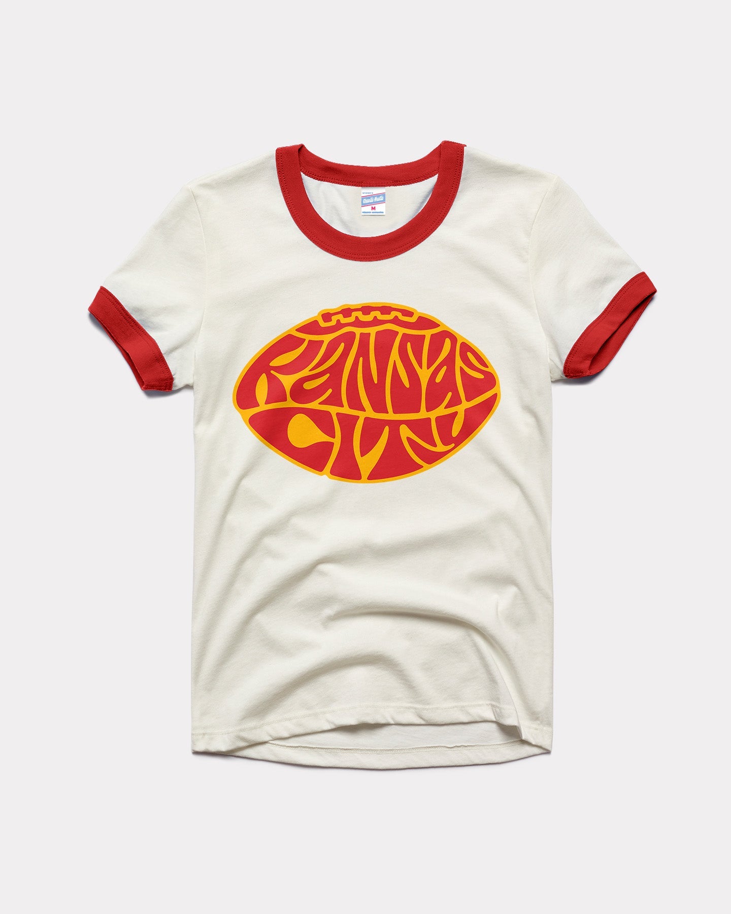 Groovy Kansas City Football Red & White Ringer -