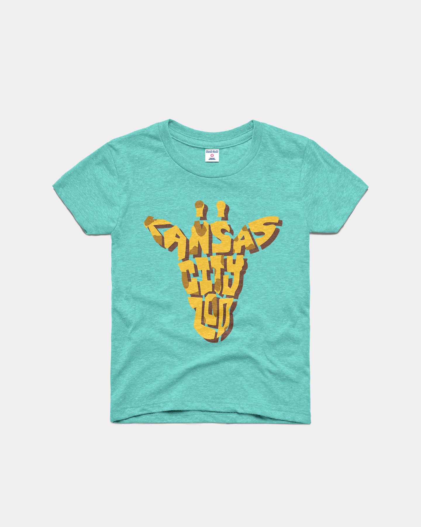 Kids KC Zoo Giraffe Exhibit Teal T-Shirt CHARLIE HUSTLE
