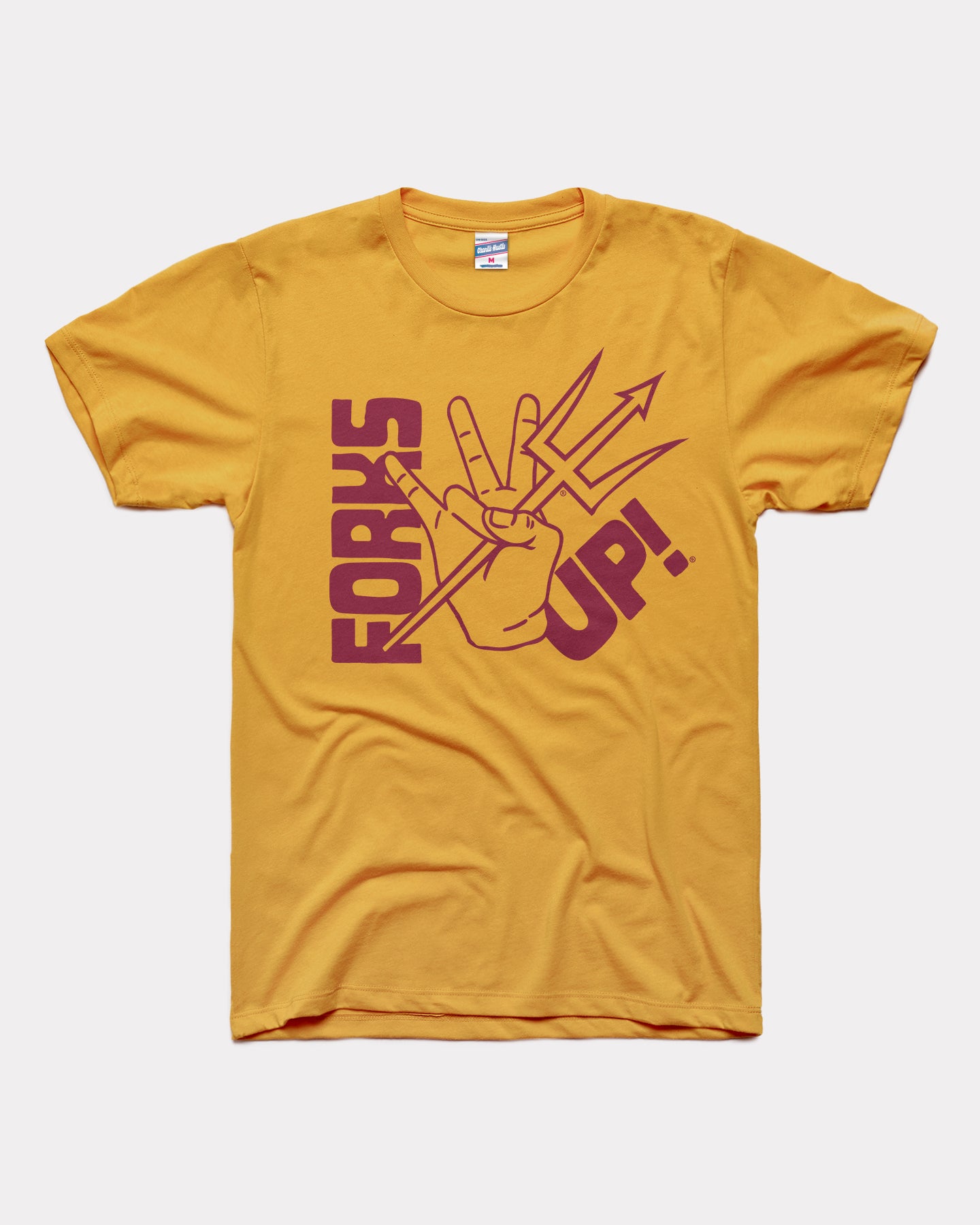 トップス houce on the hill S/S Tee (Yellow)100 Arizona State Sundevils Forks Up Gold T-Shirt | CHARLIE HUSTLE