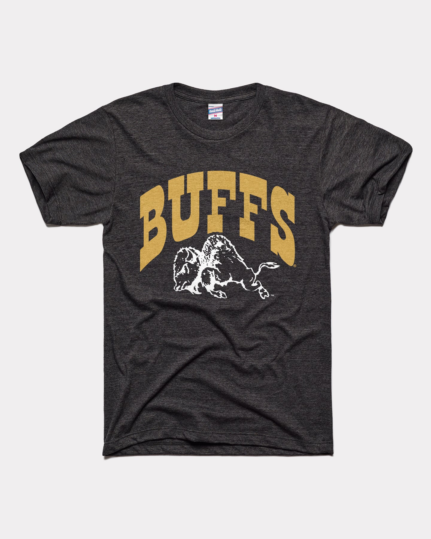 Colorado Buffaloes Arch Vintage Black T-Shirt | CHARLIE HUSTLE