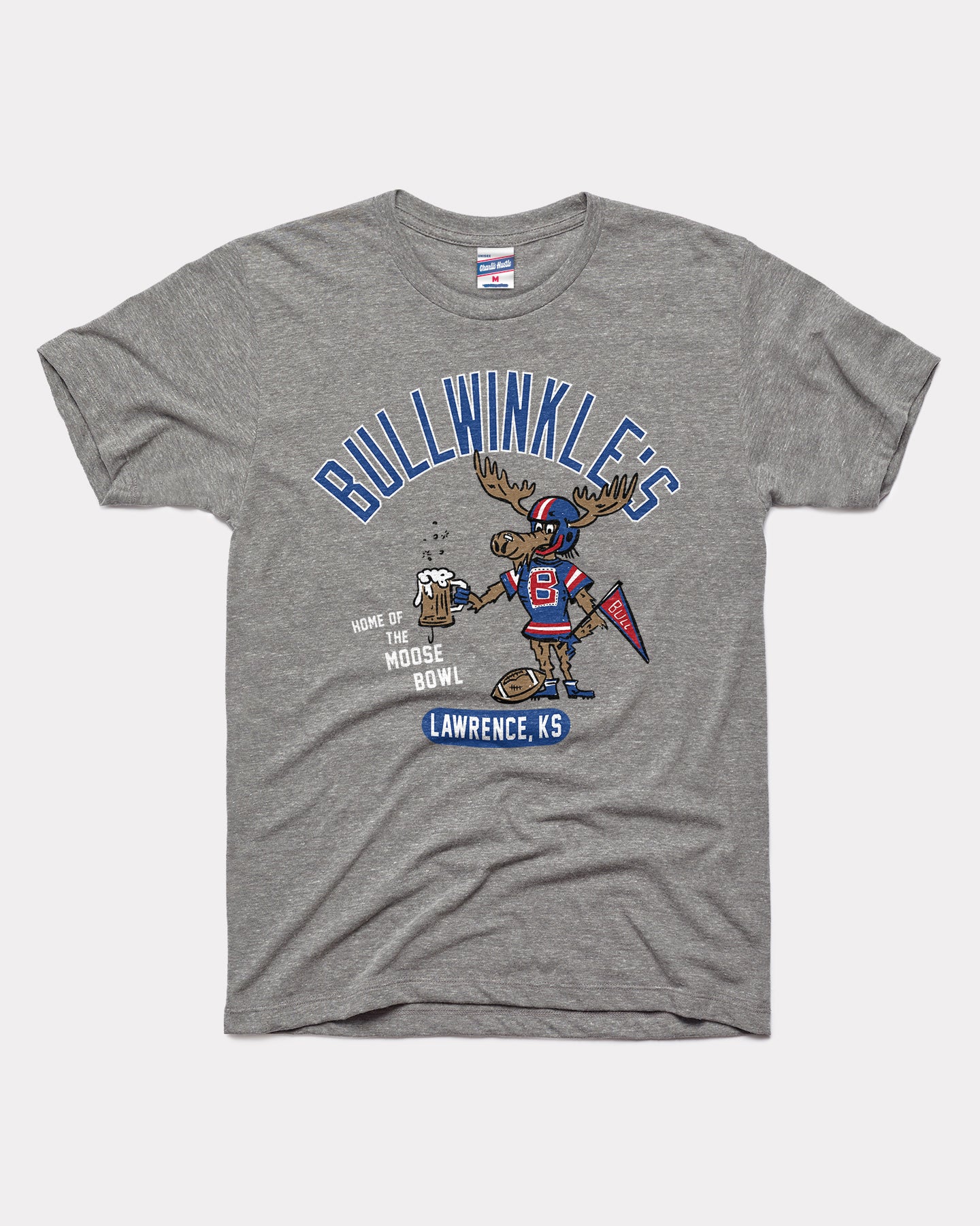 グレー Tシャツ ピースサイン Bullwinkle's Lawrence Vintage Grey T-Shirt | CHARLIE HUSTLE