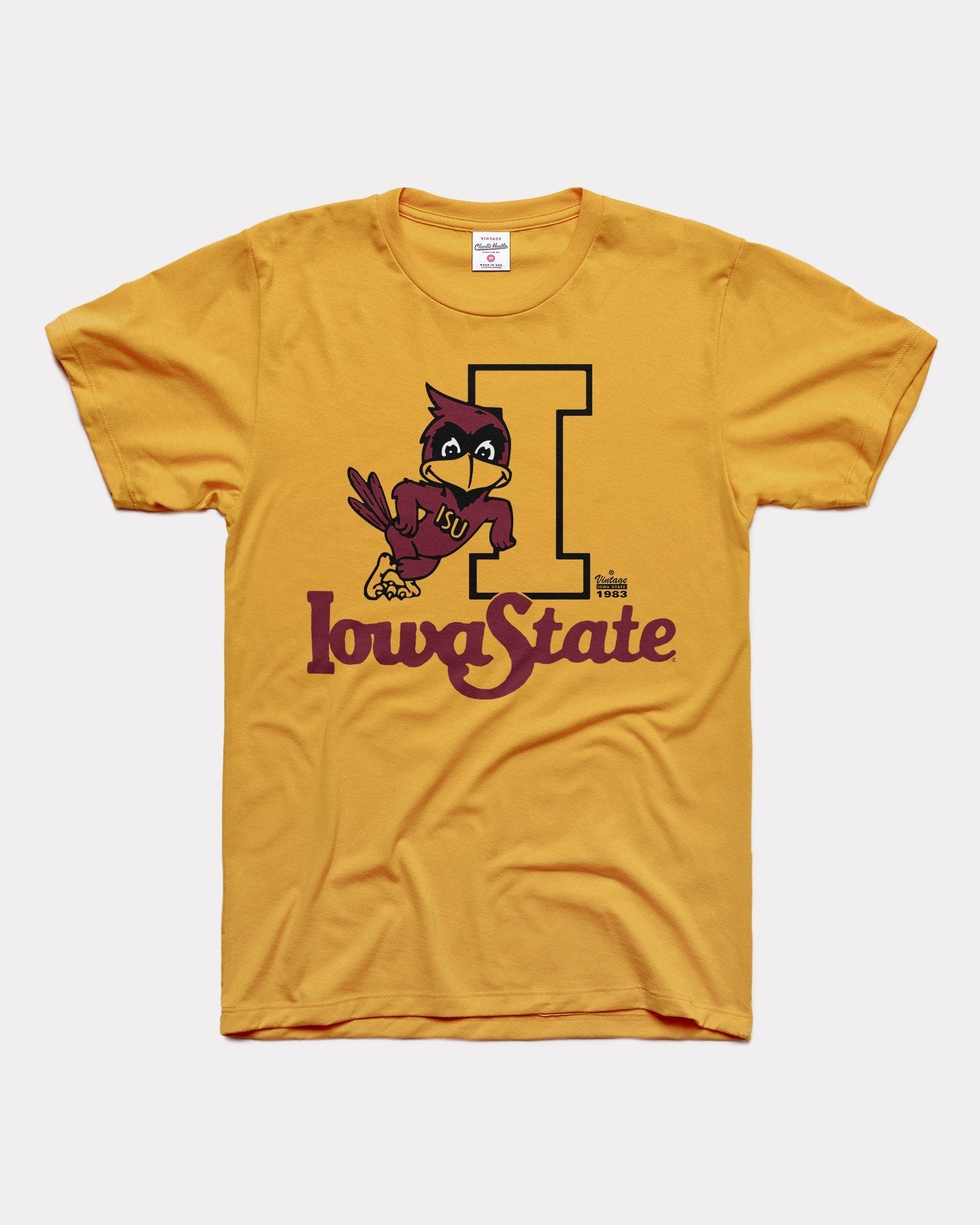 Iowa State Cyclones Leaning Cy Gold T-Shirt | CHARLIE HUSTLE