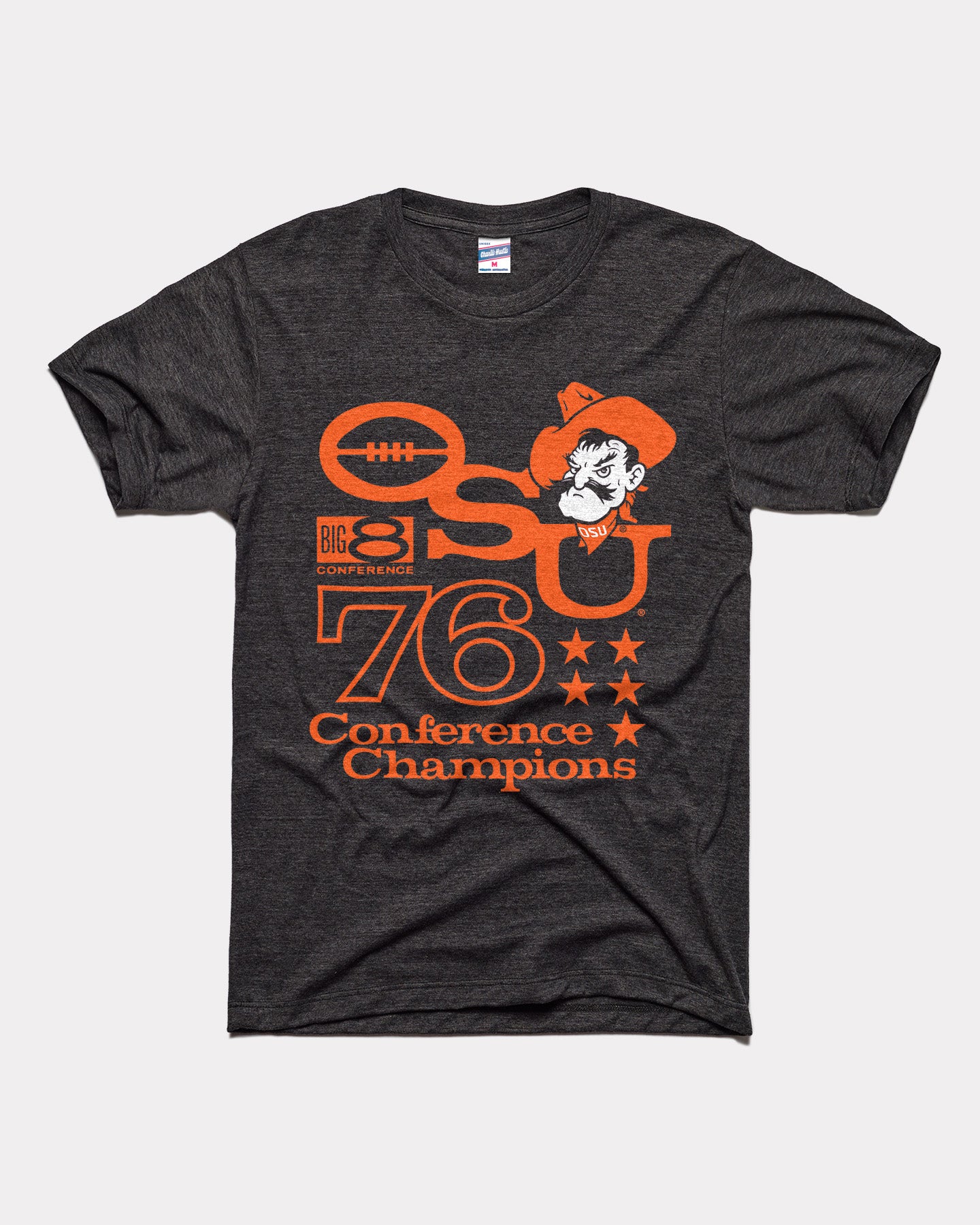 OSU Cowboys 1976 Big 8 Champions Black T-Shirt | CHARLIE HUSTLE