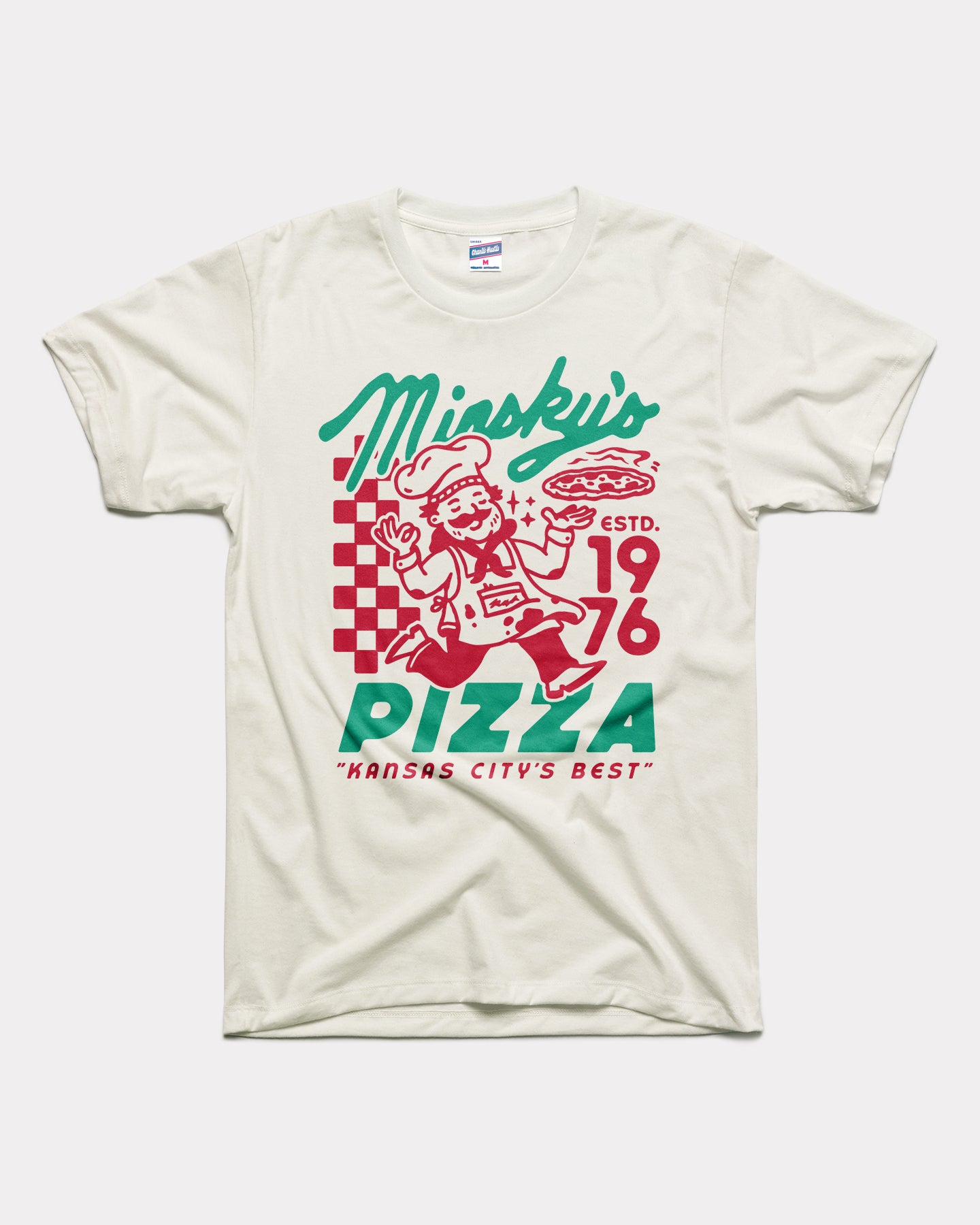 Minsky's Pizza Vintage White T-Shirt | CHARLIE HUSTLE