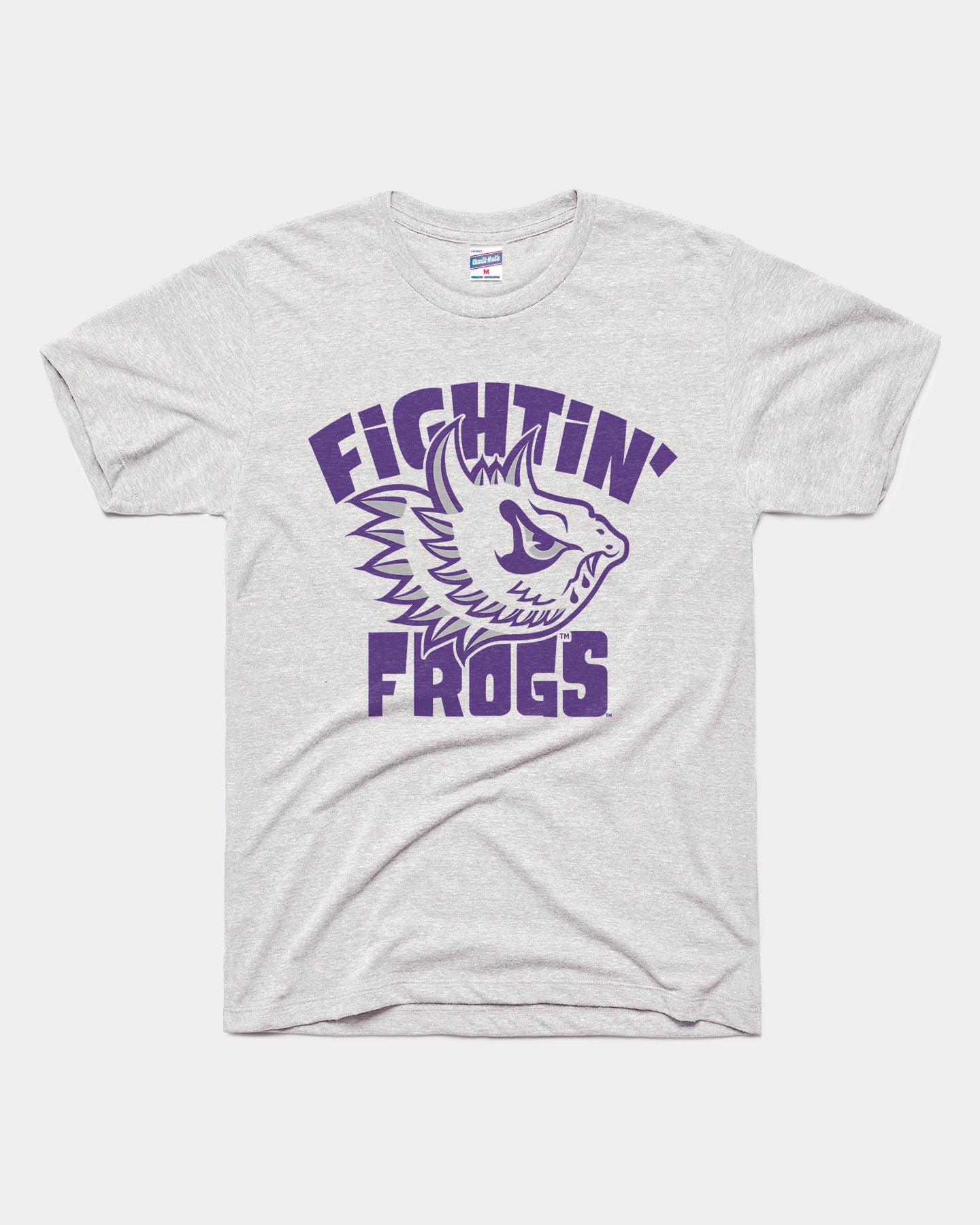 TCU Horned Frogs White Purple Vintage Raglan T-Shirt | Charlie Hustle 3121 / XL