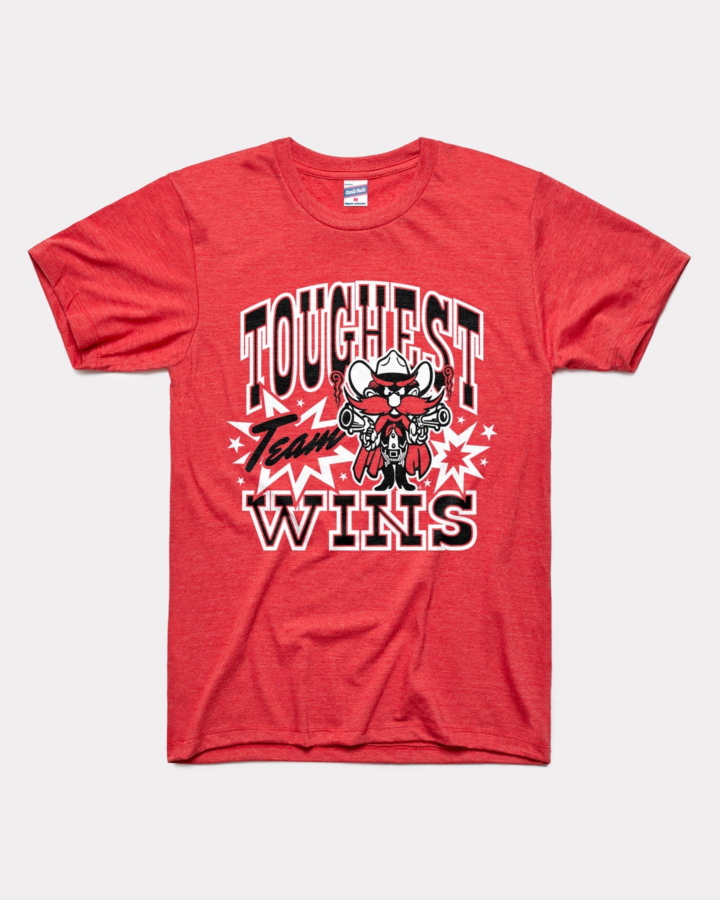 Texas Tech Toughest Team Wins Red Vintage T-Shirt CHARLIE HUSTLE