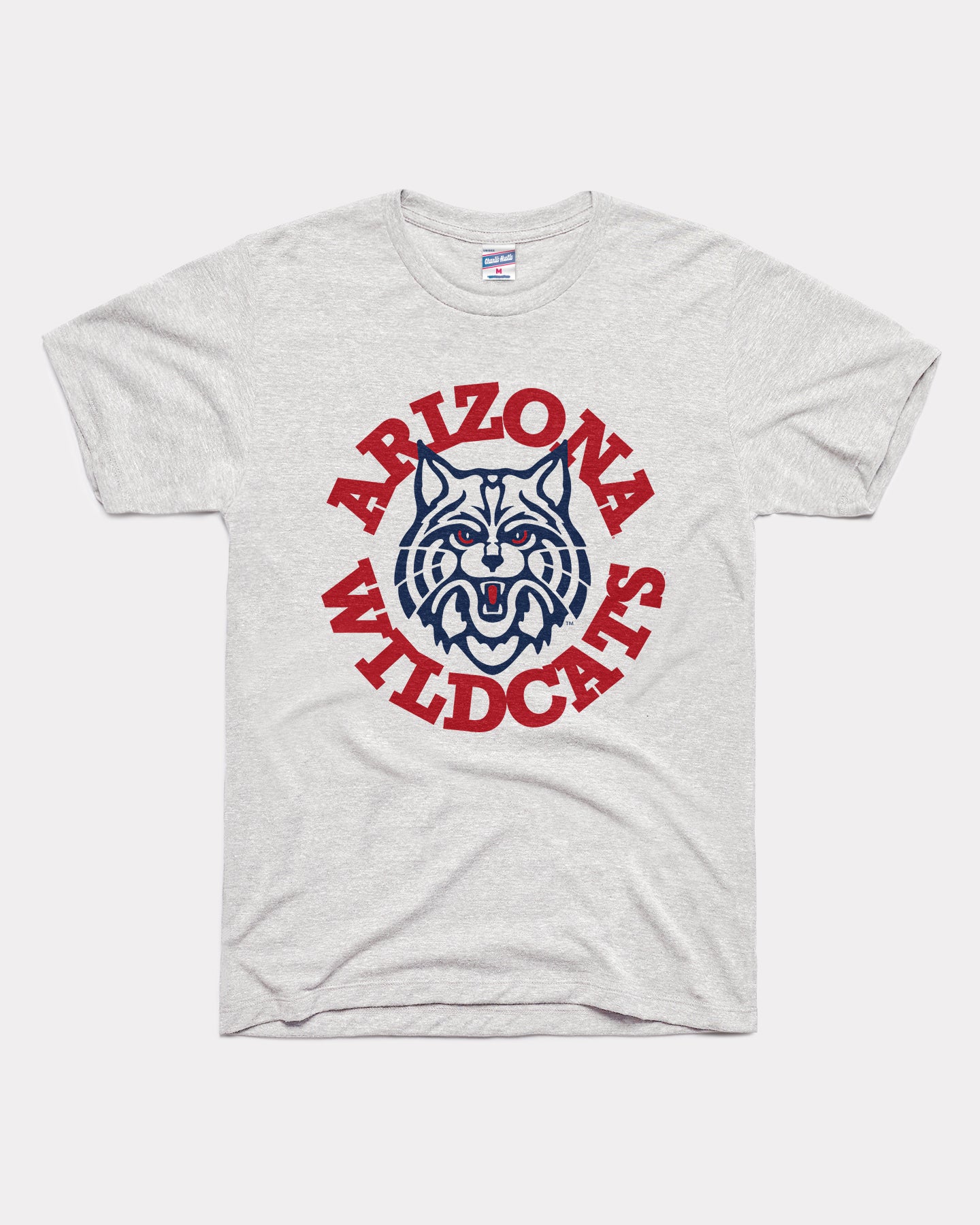 Arizona Wildcats Circle Mascot Ash Grey T-Shirt | CHARLIE HUSTLE