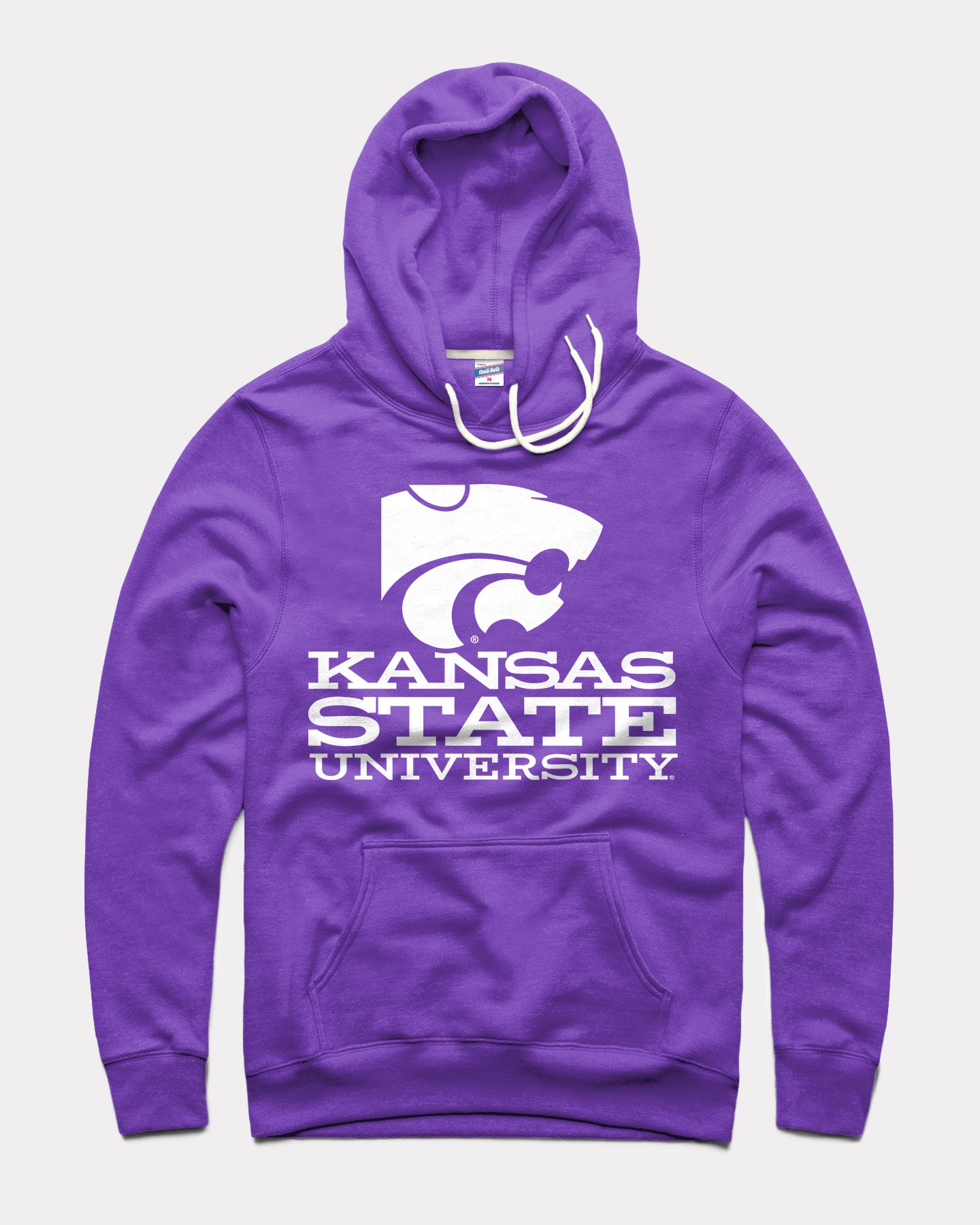 Kansas State Wildcats Stacked Purple Vintage Hoodie CHARLIE HUSTLE