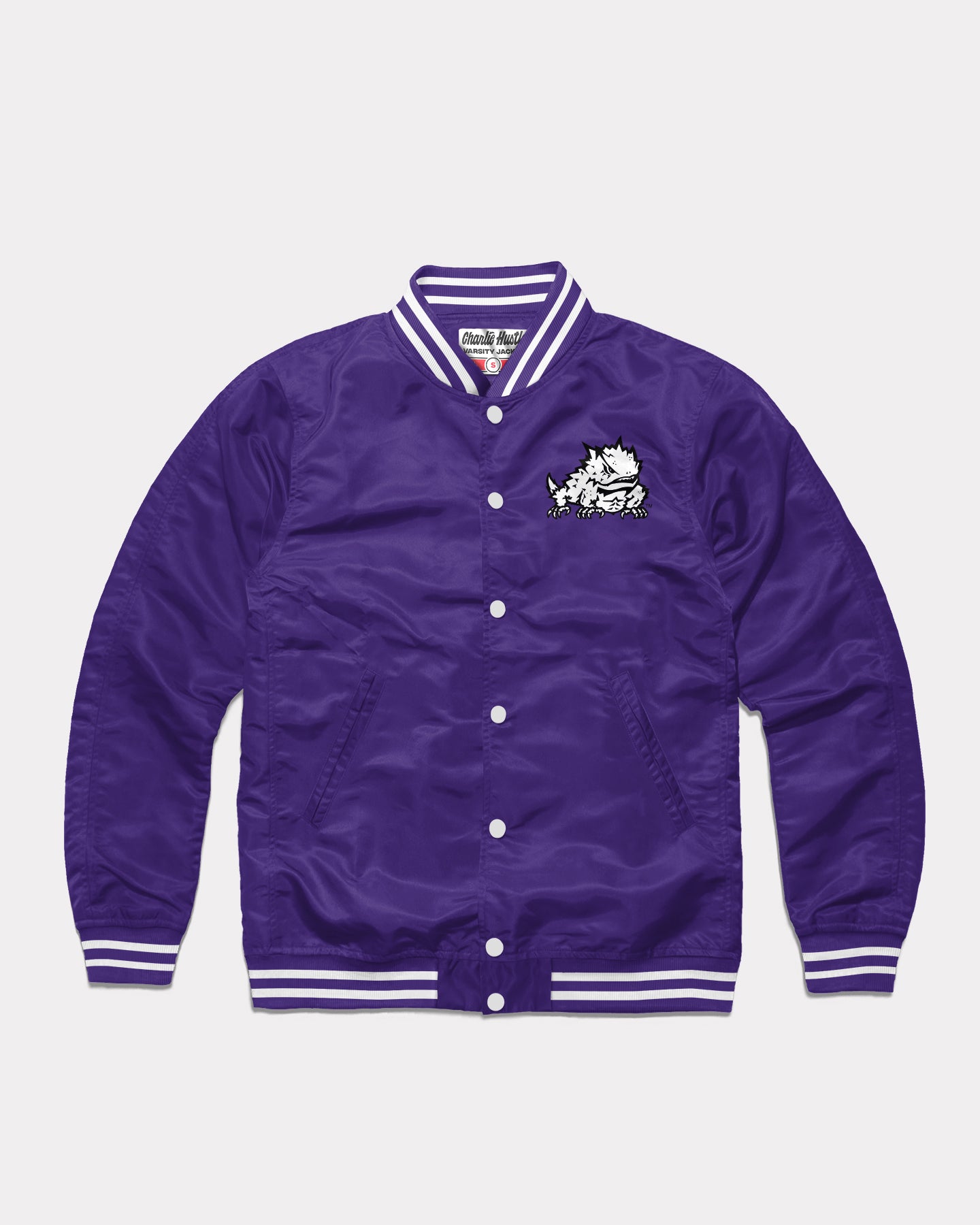 TCU Horned Frogs Purple Letterman Jacket | CHARLIE HUSTLE