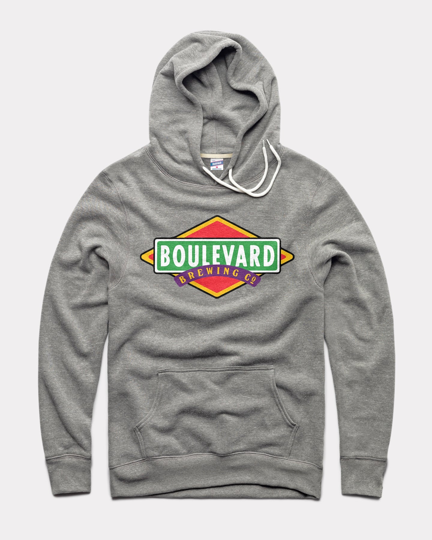 Boulevard Brewing Co. Logo Vintage Grey Hoodie | CHARLIE HUSTLE