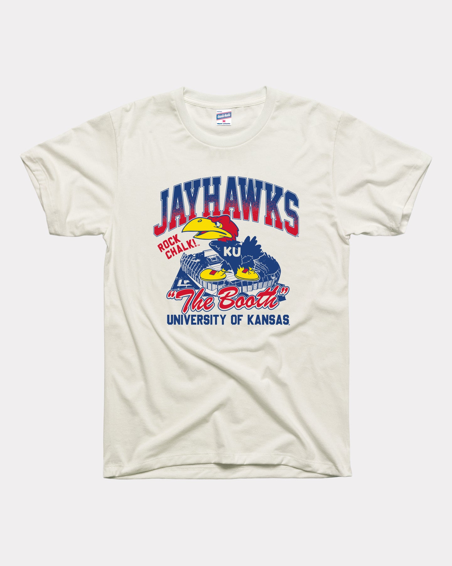 Kansas The Booth Stadium Vintage White T-Shirt | CHARLIE HUSTLE