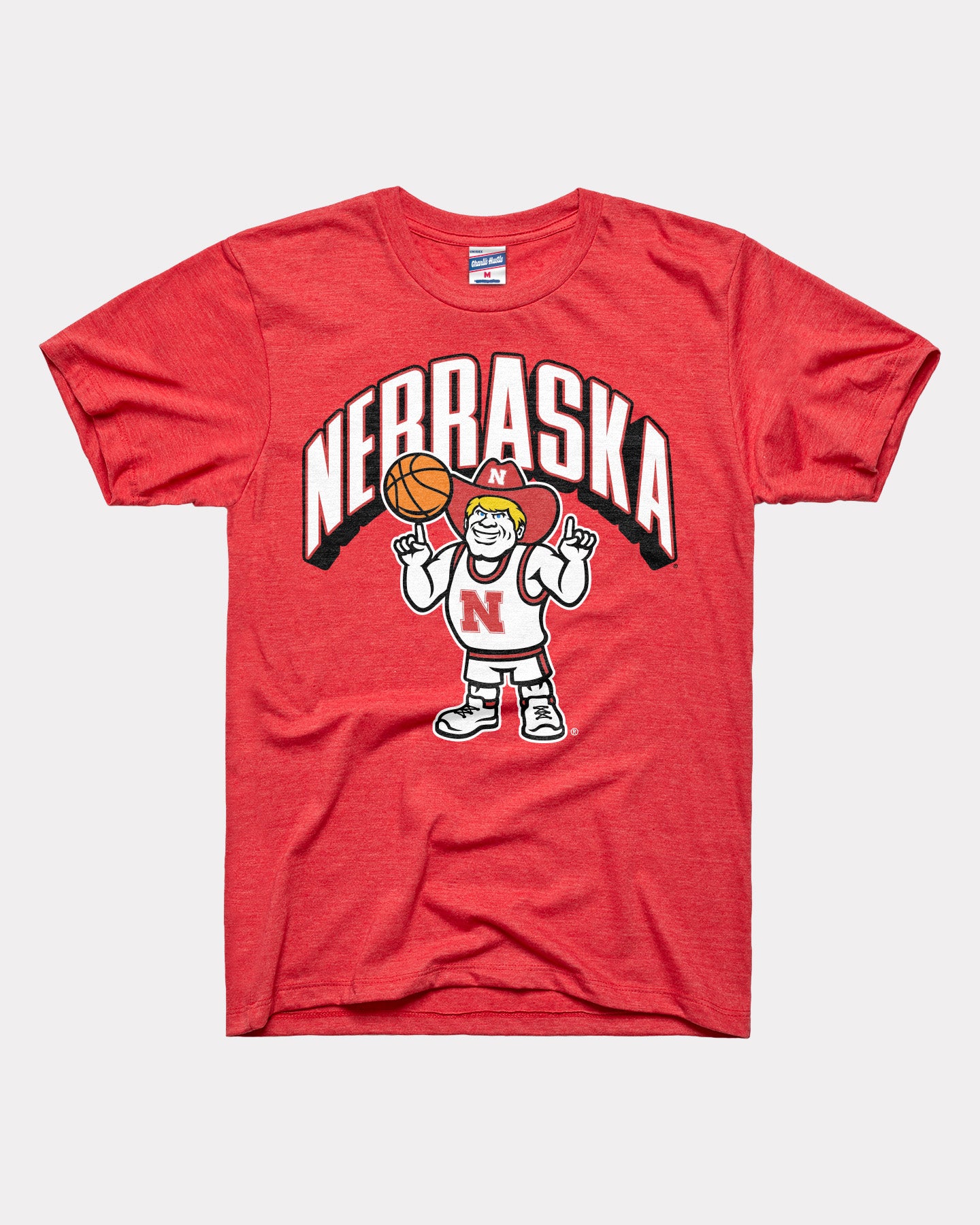 Nebraska Huskers Herbie Basketball Red T-Shirt | CHARLIE HUSTLE
