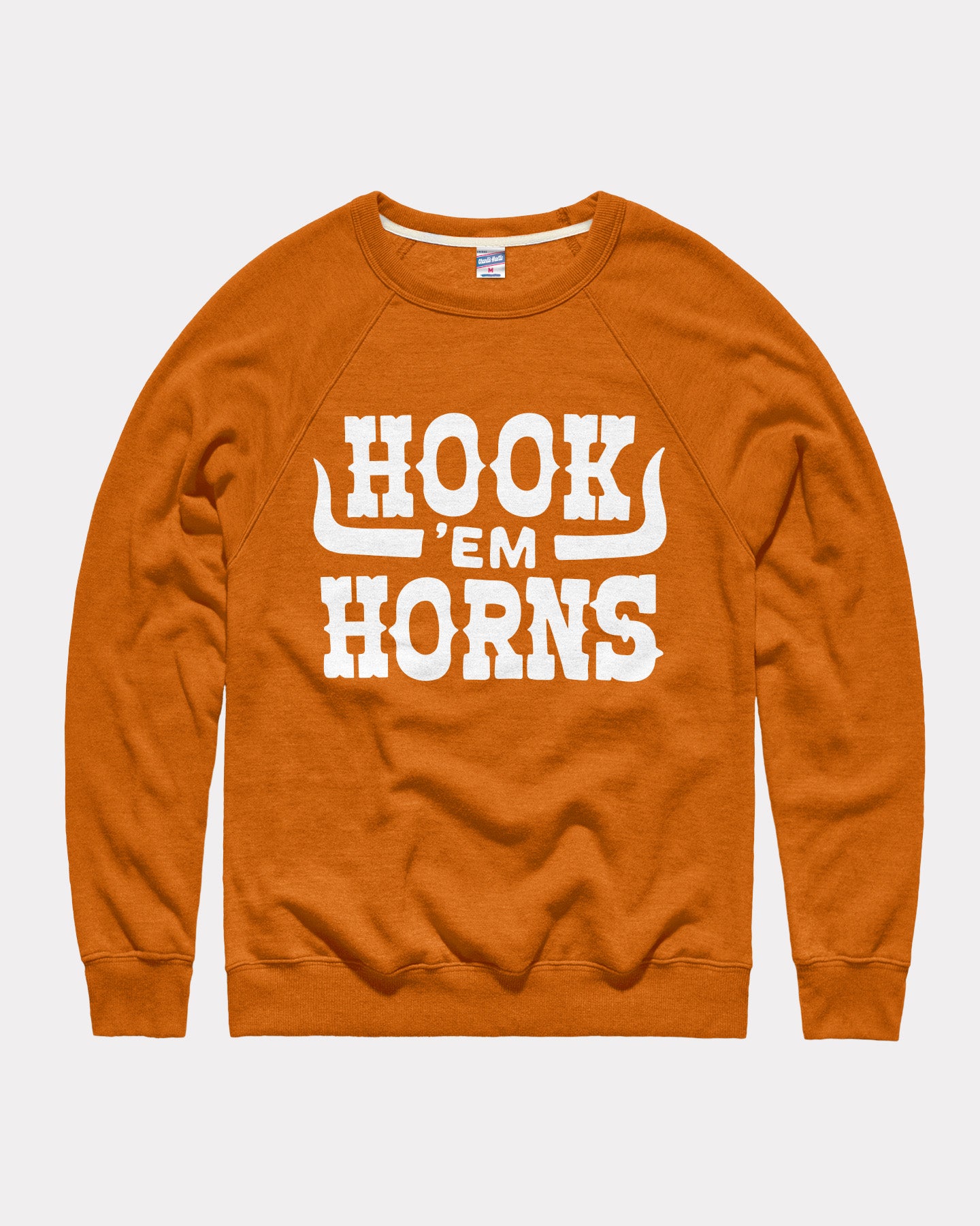 Texas Longhorns Hook Em Horns Orange Crewneck | Charlie Hustle