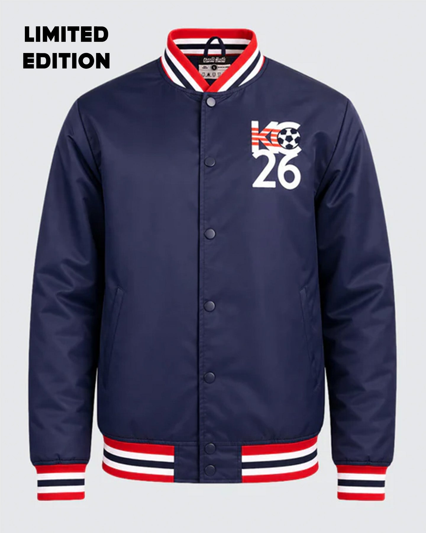 Kansas City US Soccer Navy Letterman Jacket | CHARLIE HUSTLE