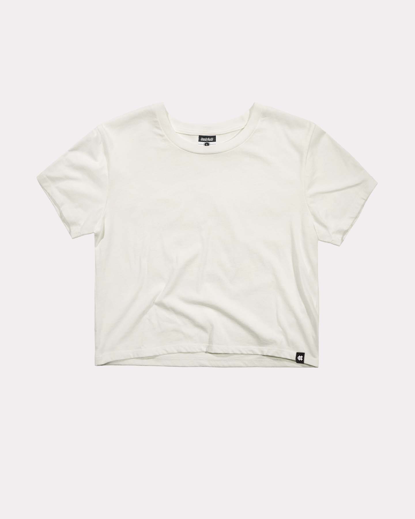 Women's Essential White Vintage Crop Top T-Shirt | CHARLIE HUSTLE