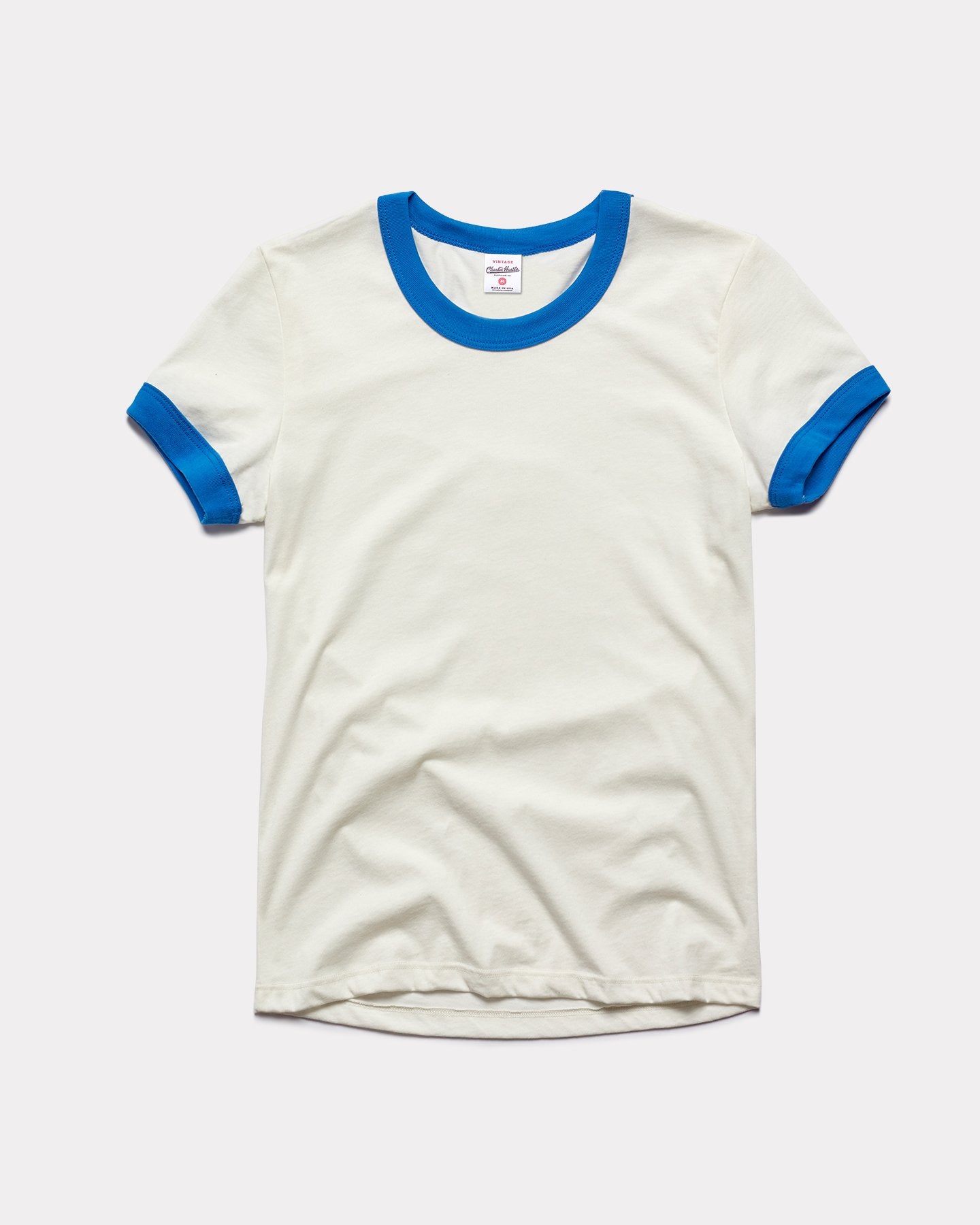 Women's White & Blue Ringer T-Shirt -