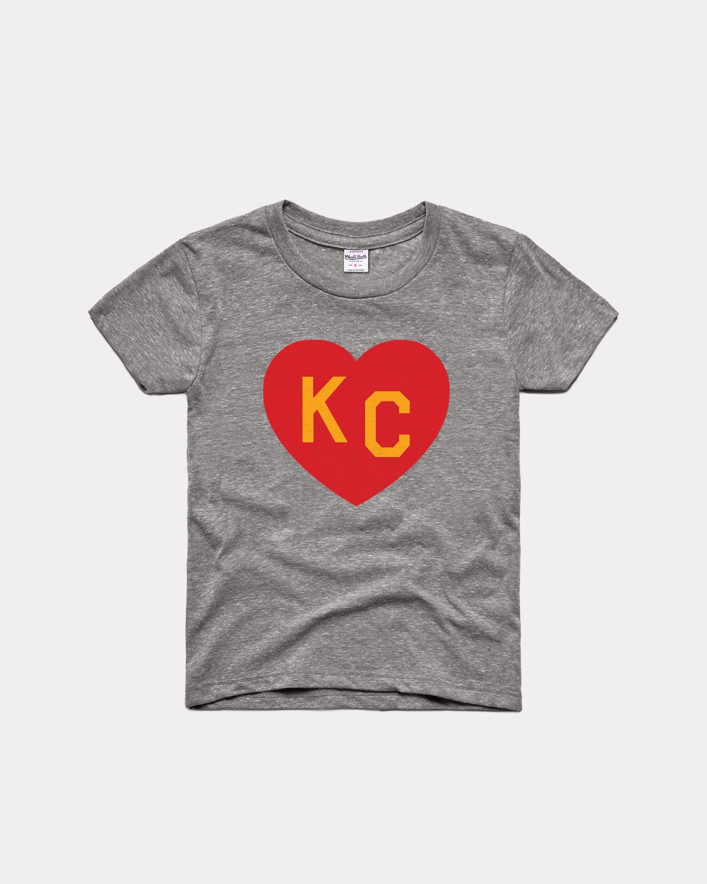 Charlie Hustle KC Heart Sweatshirt: Grey L / Grey