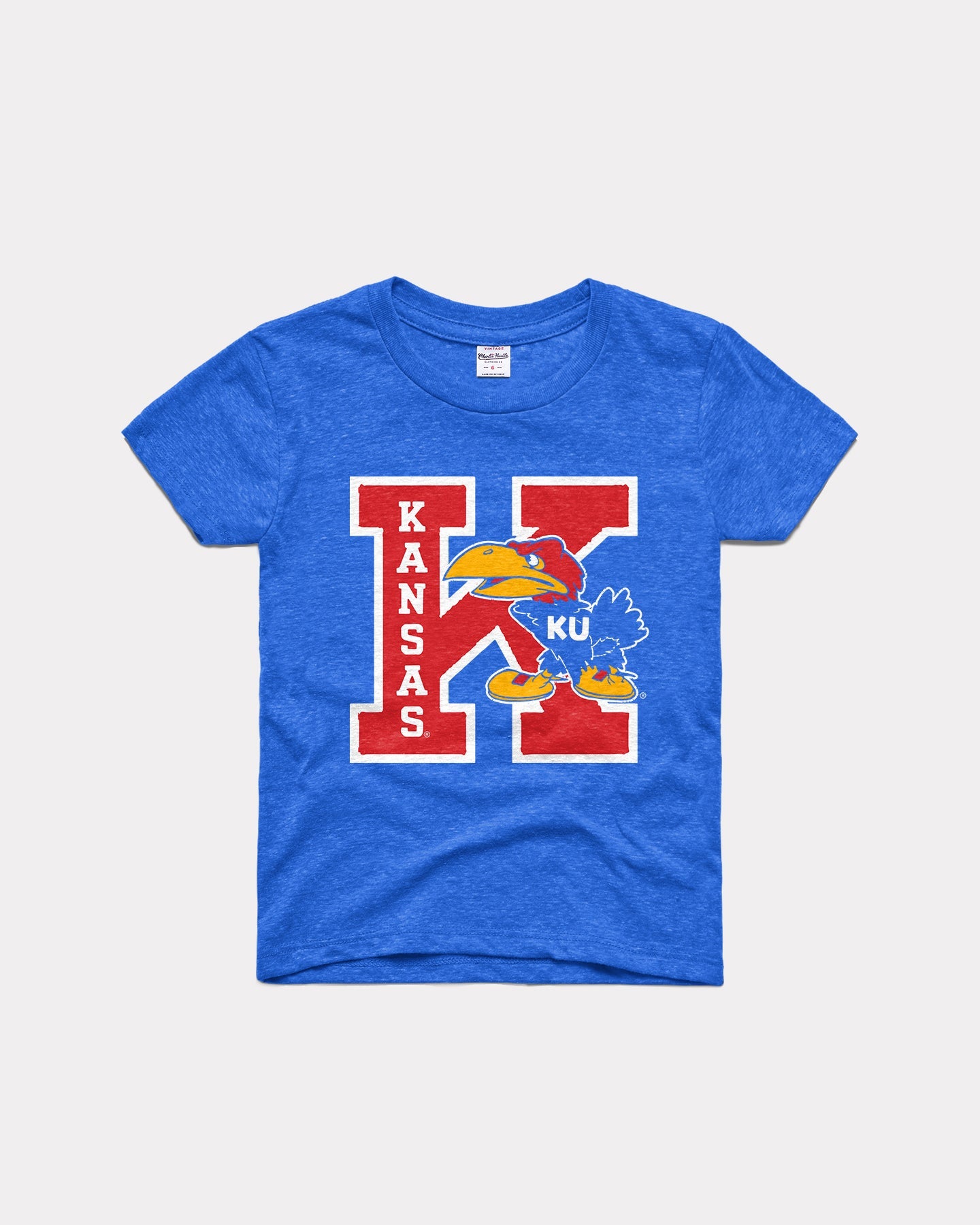 CHARLIE HUSTLE | KIDS JAYHAWKS BLOCK K WARHAWK T-SHIRT