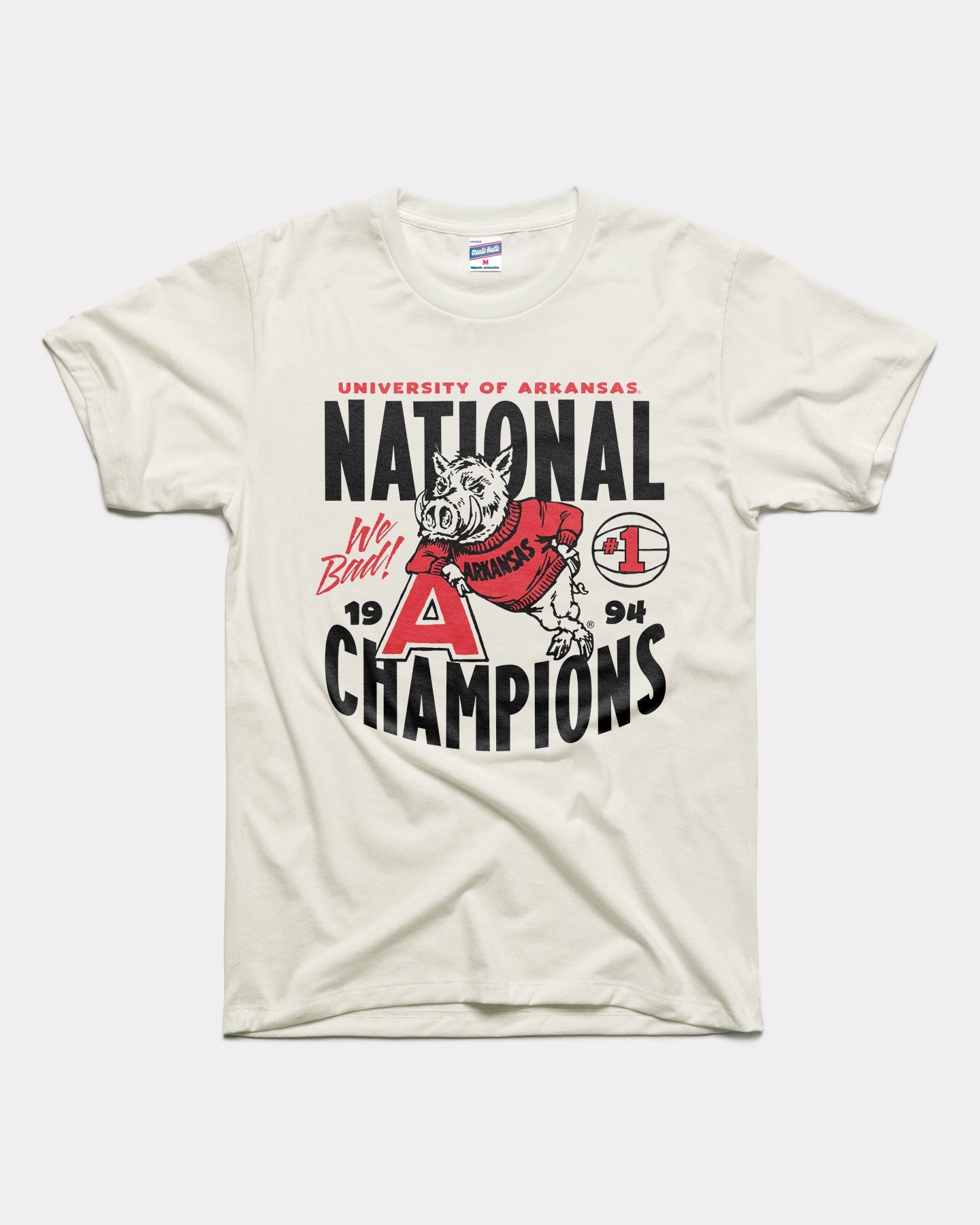 1994 Champs Arkansas White T-Shirt | Charlie Hustle 31 / XL