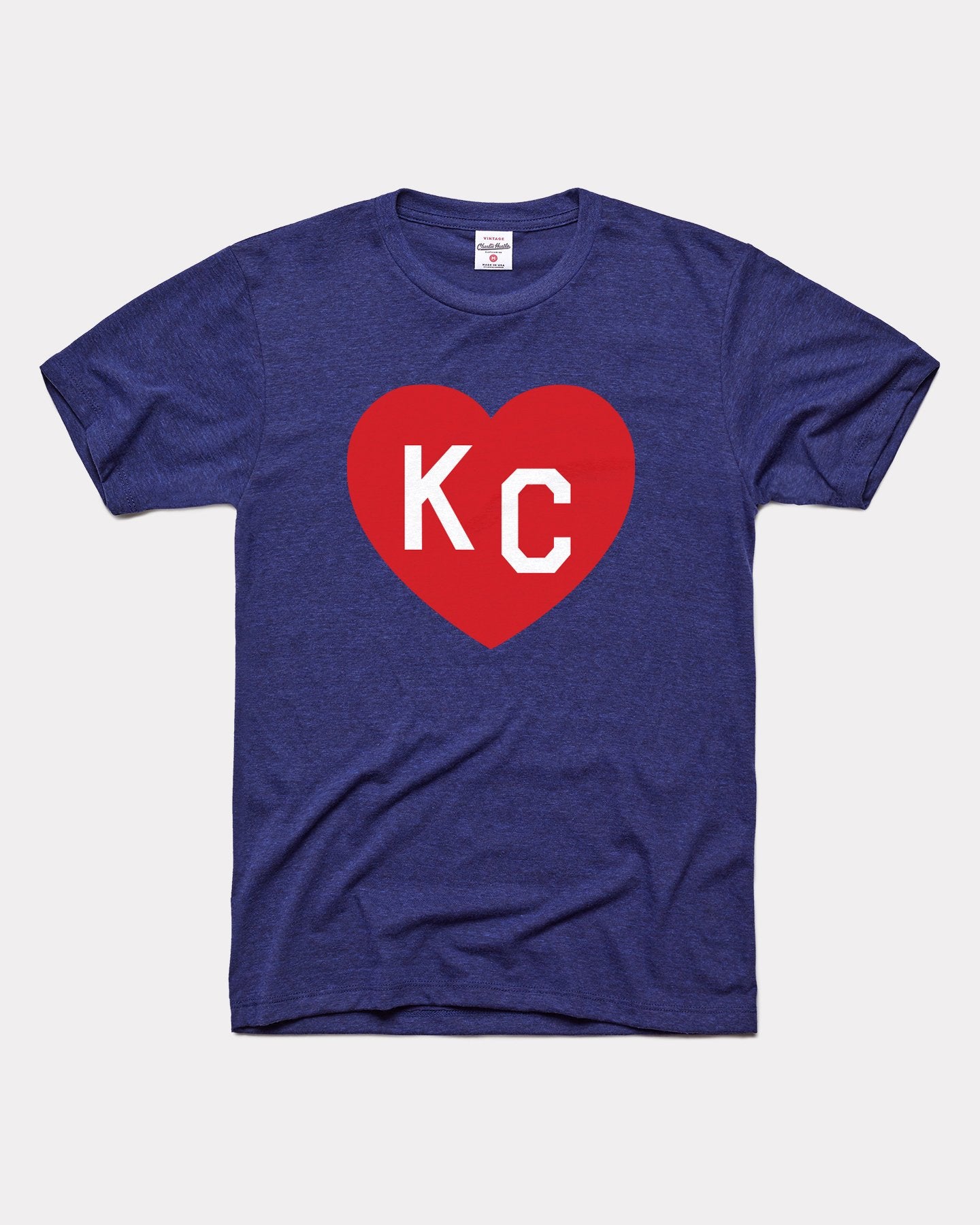 Grey & Navy KC Heart Vintage T-Shirt