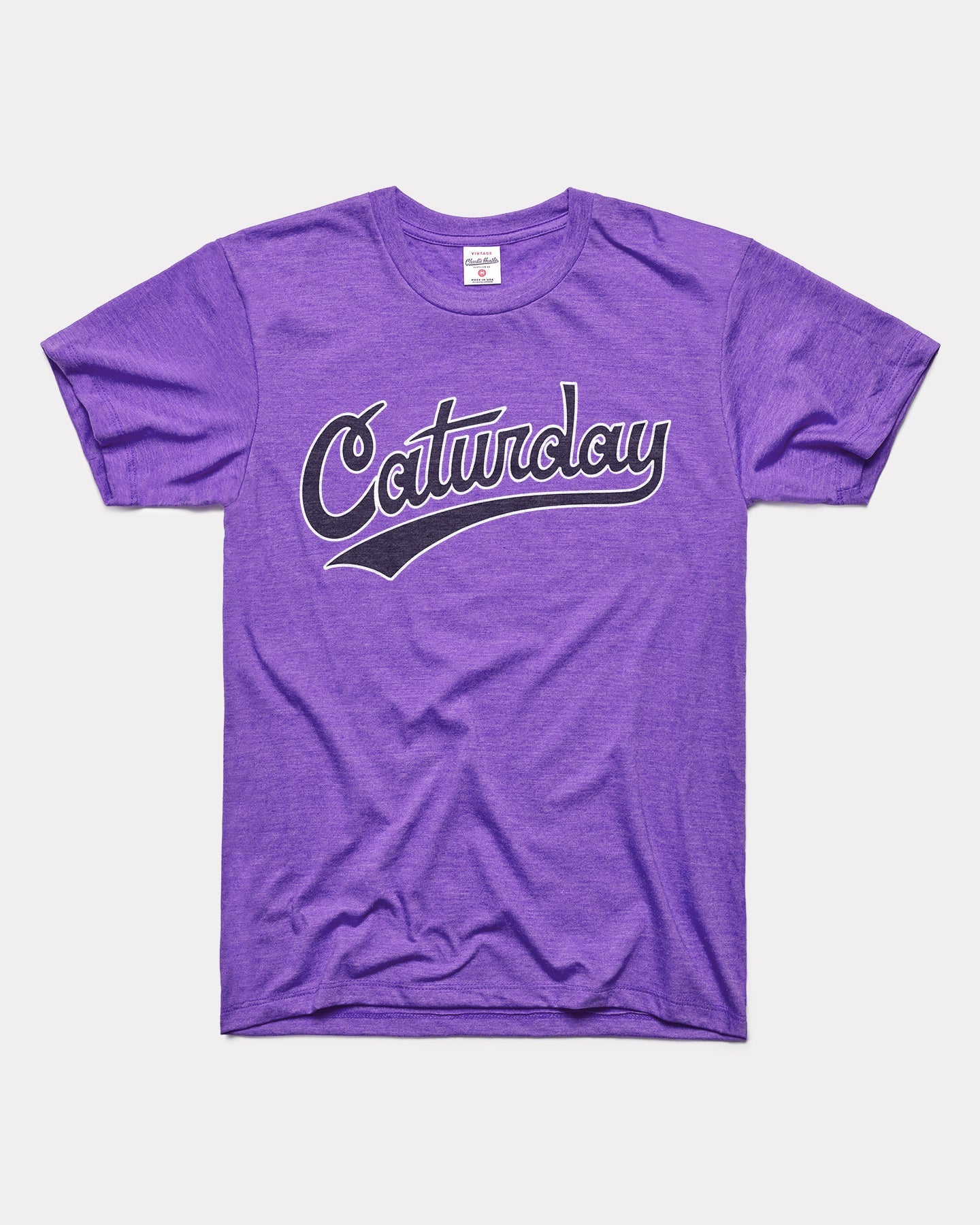 Caturdays Script Purple T-Shirt -