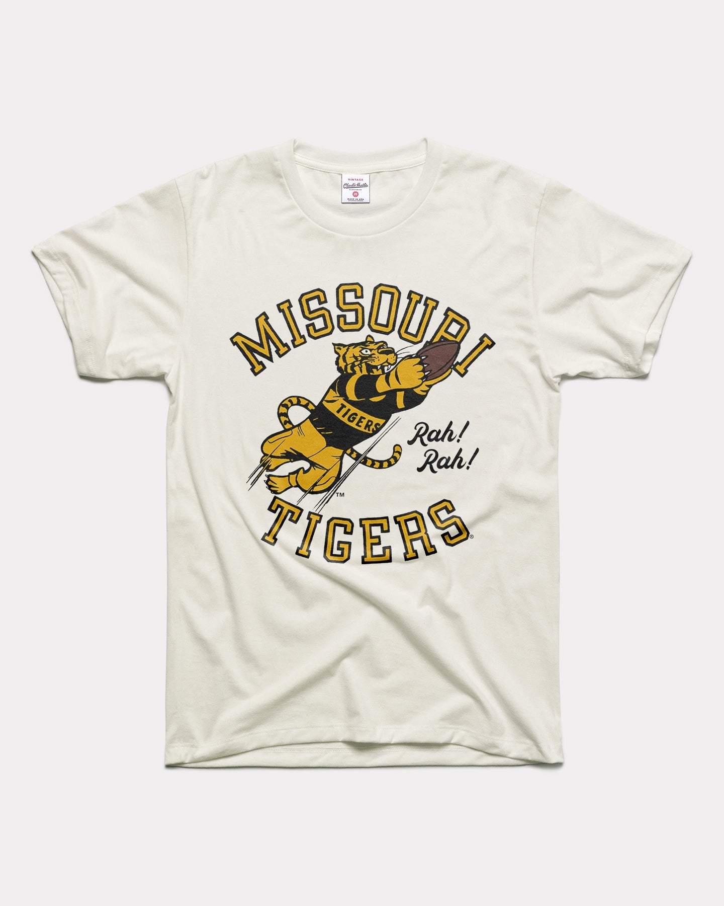 missouri tigers gear Missouri Tigers Diving Catch White Vintage T-Shirt