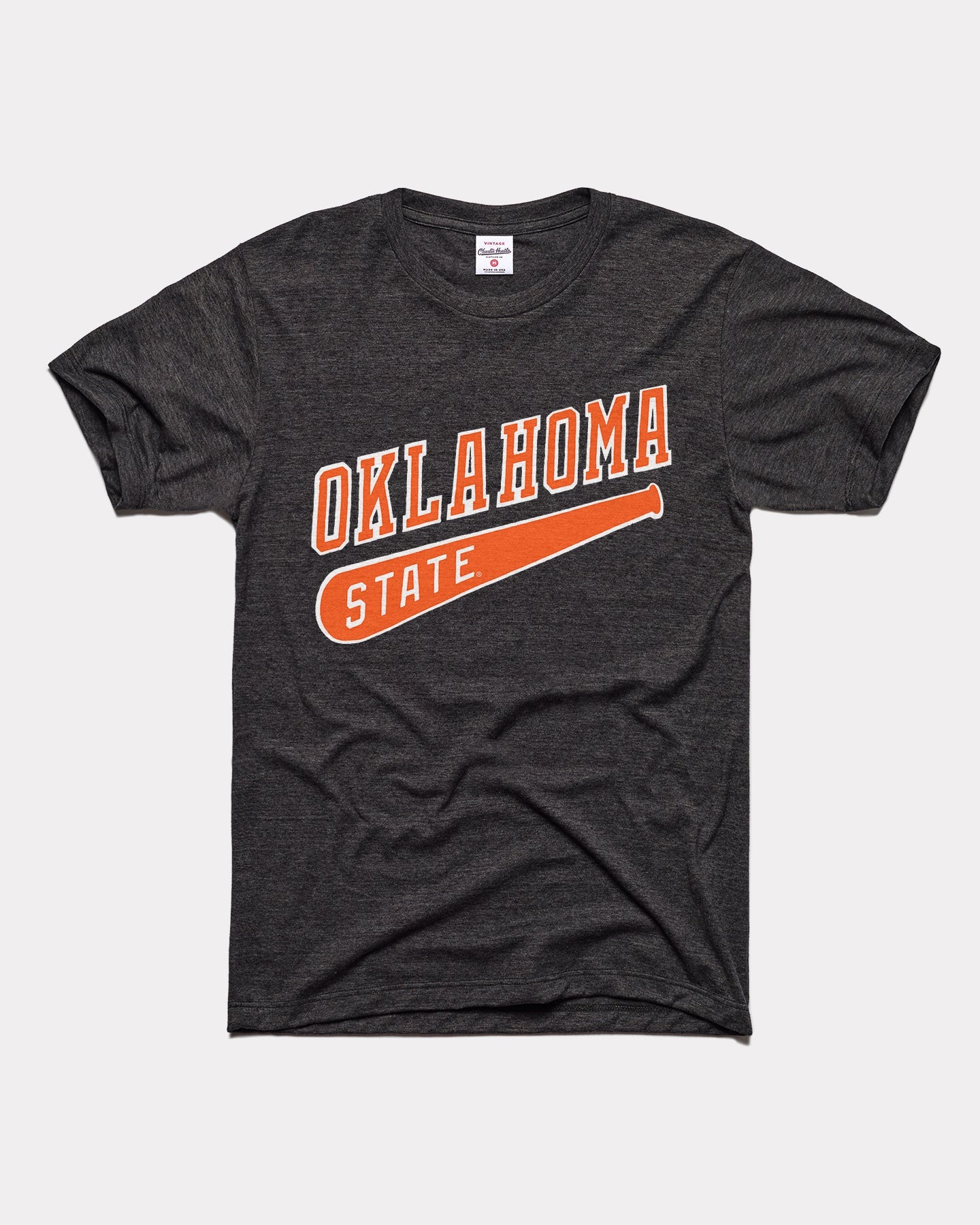 Oklahoma State Cowboys Baseball Black Vintage T-Shirt | Charlie Hustle 01 / XS