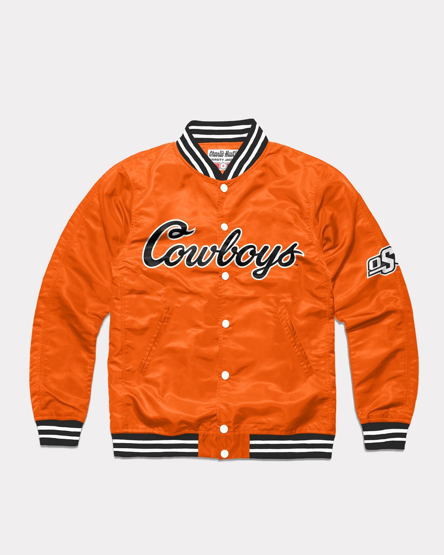 Osu Cowboys Script Orange Vintage Varsity Jacket | Charlie Hustle 16 / XS