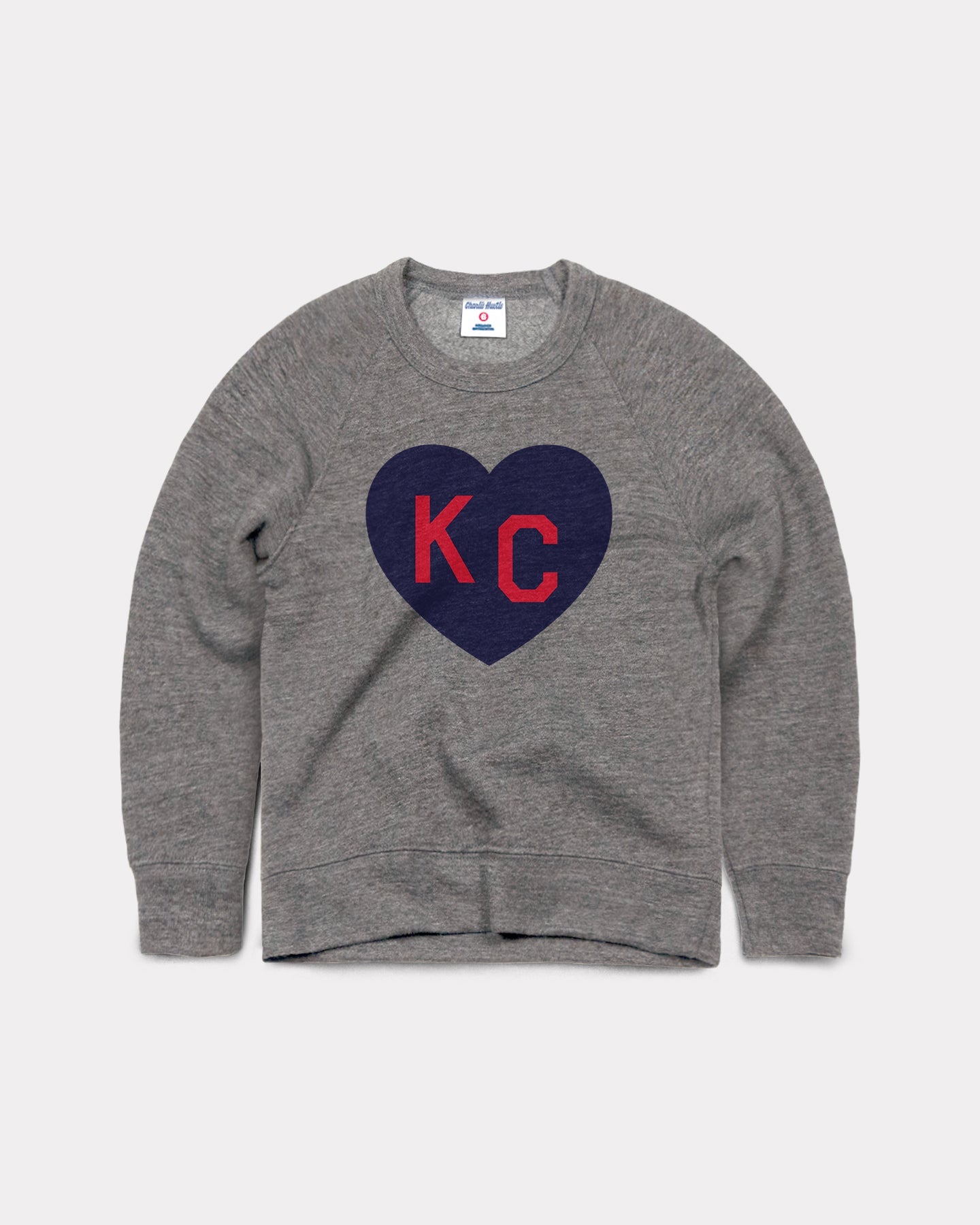 Kids Grey KC Heart Vintage Youth Crewneck