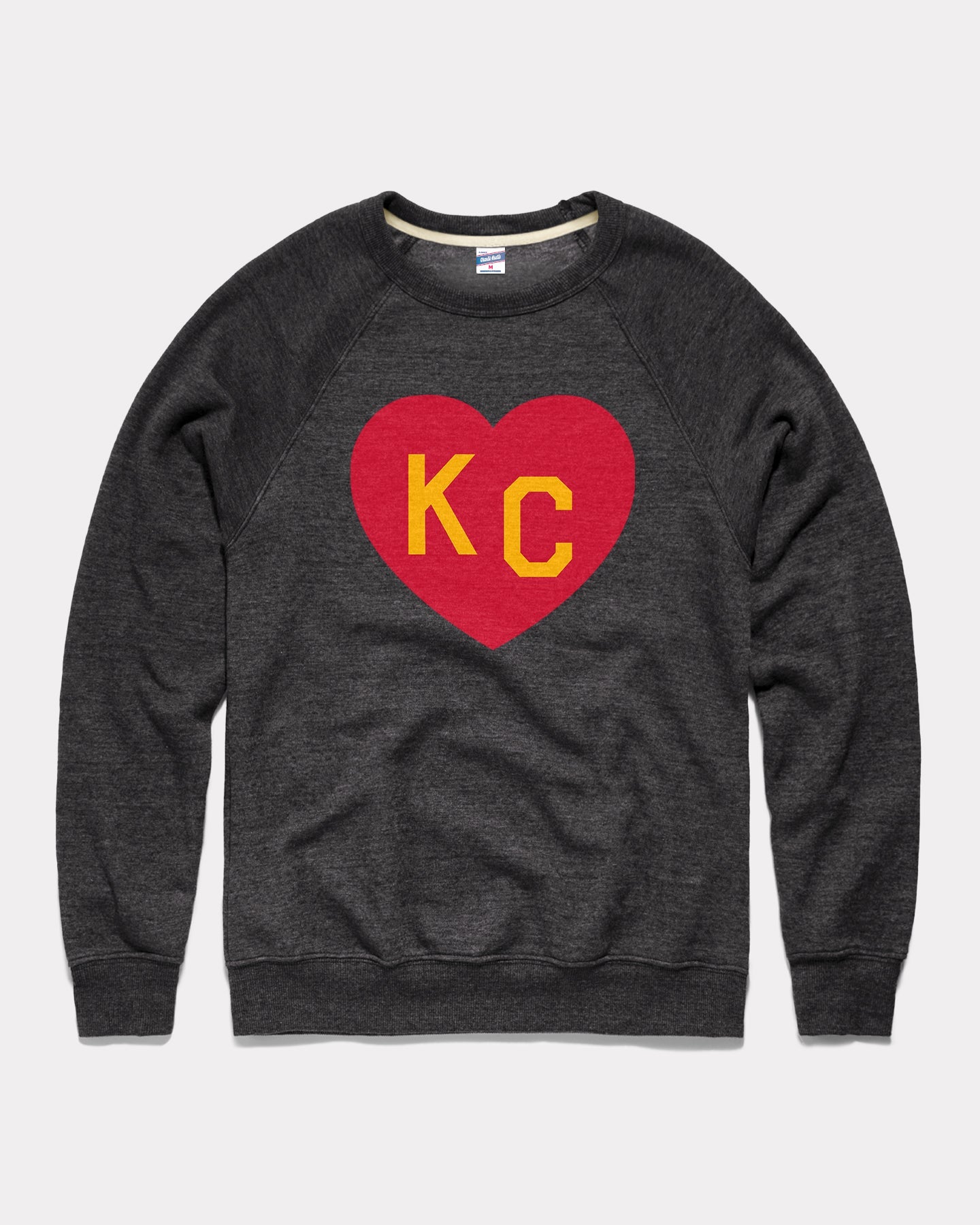 Charlie Hustle KC Heart Sweatshirt: Grey L / Grey