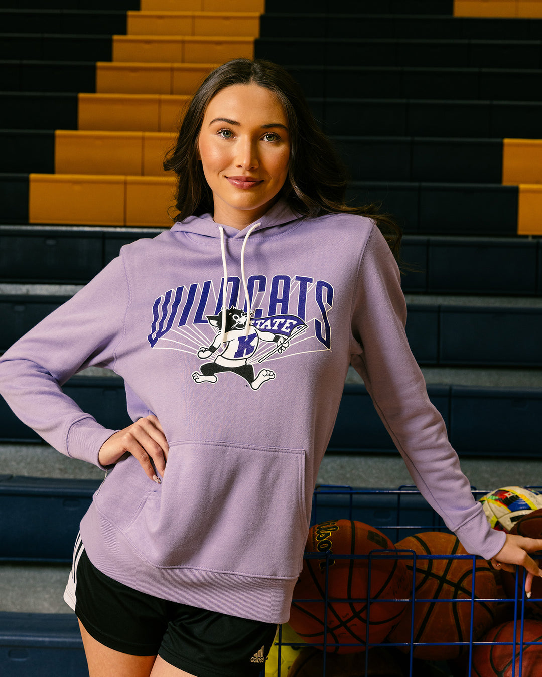 K-State Flag Willie Lines Lavender Hoodie | CHARLIE HUSTLE