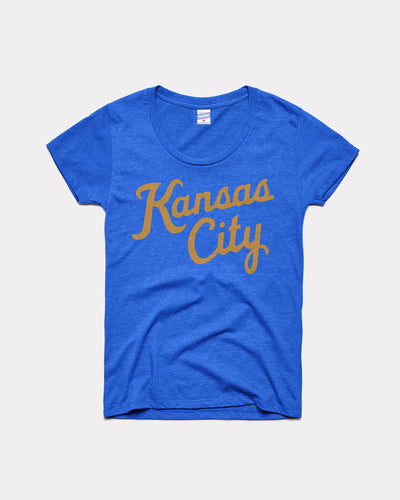 Royal Blue Kansas City Script Women's Vintage T-Shirt