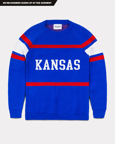 Royal Blue & Crimson Kansas Jayhawks Stripes Sweater