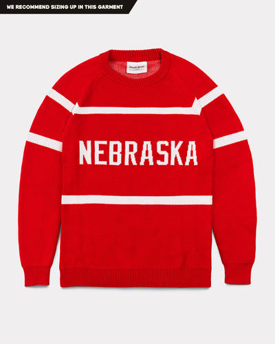 Red & White Nebraska Cornhuskers Stripes Sweater