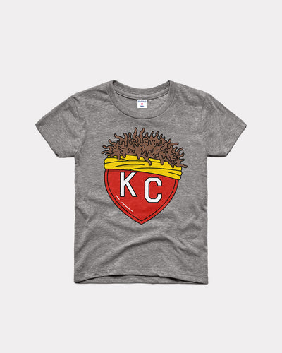 Kids Grey Franchise KC Heart Vintage Youth T-Shirt