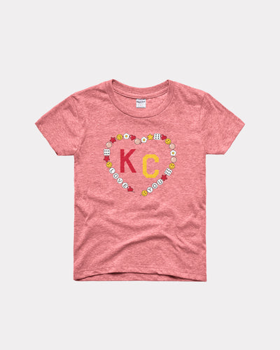 Kid's KC Friendship Bracelet Heart Pink T-Shirt