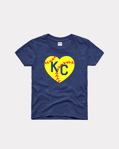 Kids Softball KC Heart Navy T-Shirt
