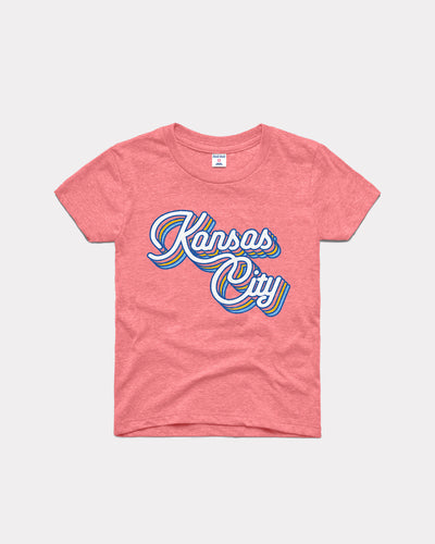 Kids Kansas City Script Vintage Pink T-Shirt