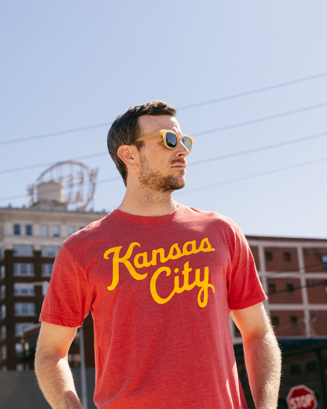 Heather Red Kansas City Script Vintage T-Shirt | CHARLIE HUSTLE