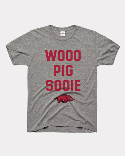 Grey Arkansas Razorbacks Woo Pig Sooie Vintage T-Shirt