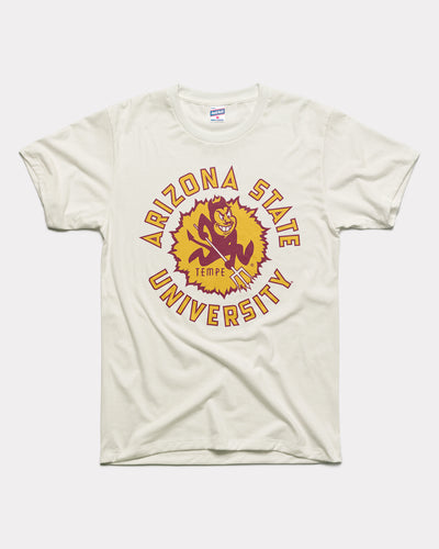 White Arizona State University Sunburst Vintage T-Shirt