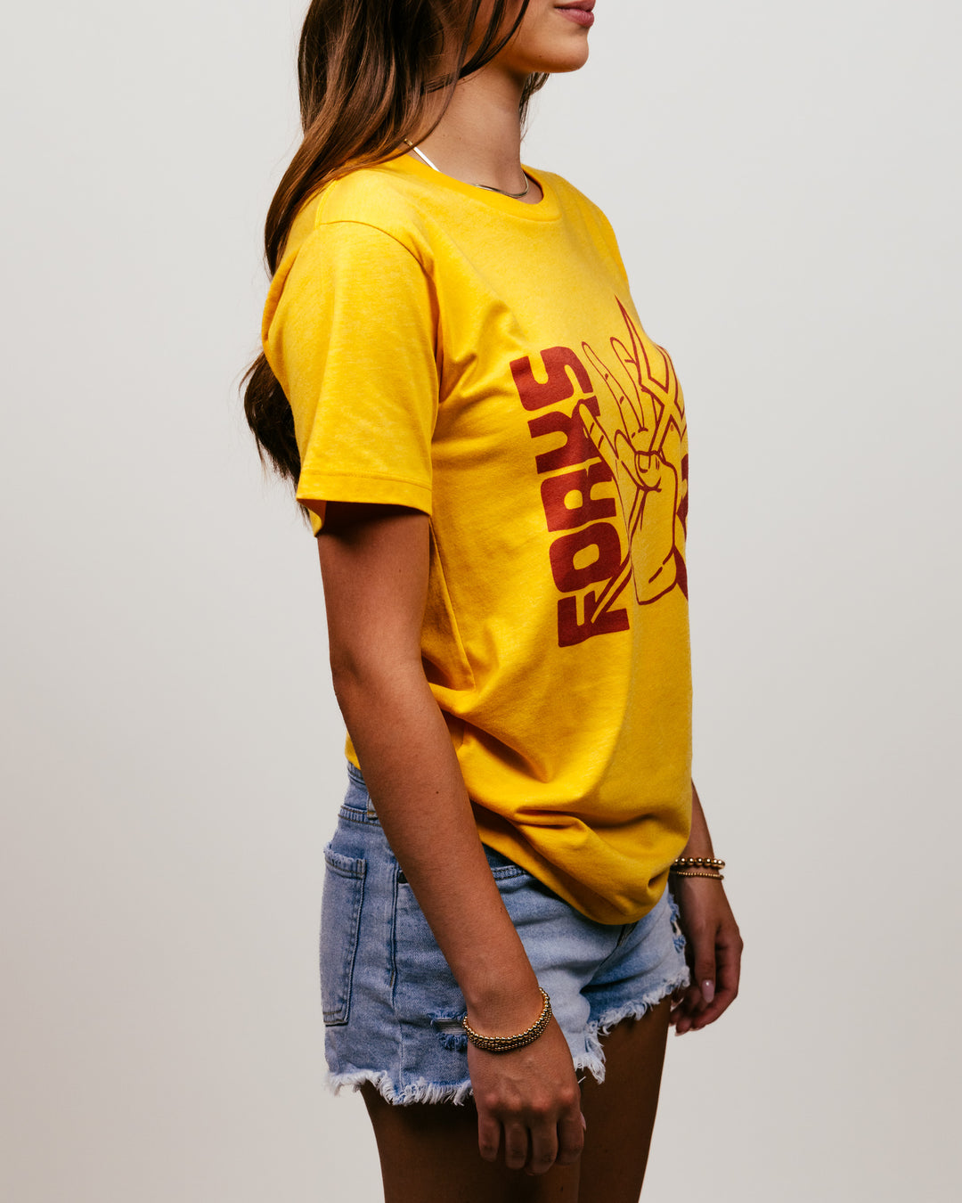 Arizona State Sundevils Forks Up Gold T-Shirt | CHARLIE HUSTLE