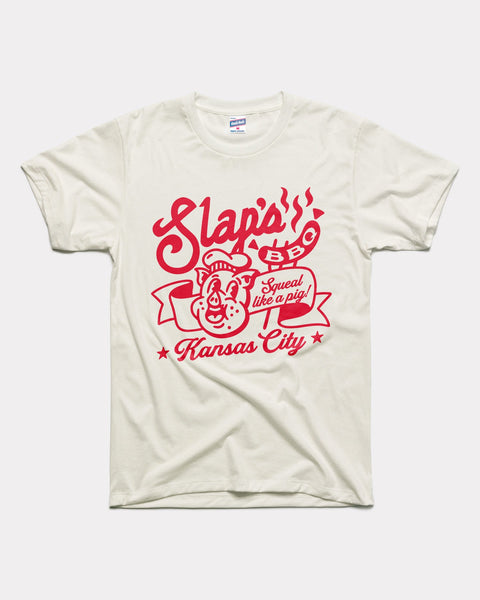 Slaps BBQ Squeal Like A Pig Vintage White T-Shirt | CHARLIE HUSTLE