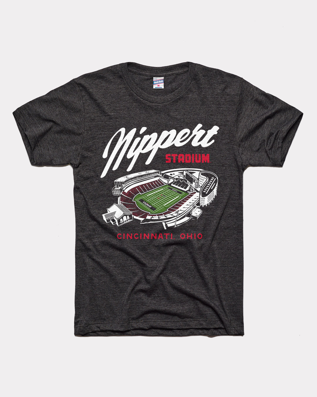 Cincinnati Nippert Stadium Black T-Shirt CHARLIE HUSTLE