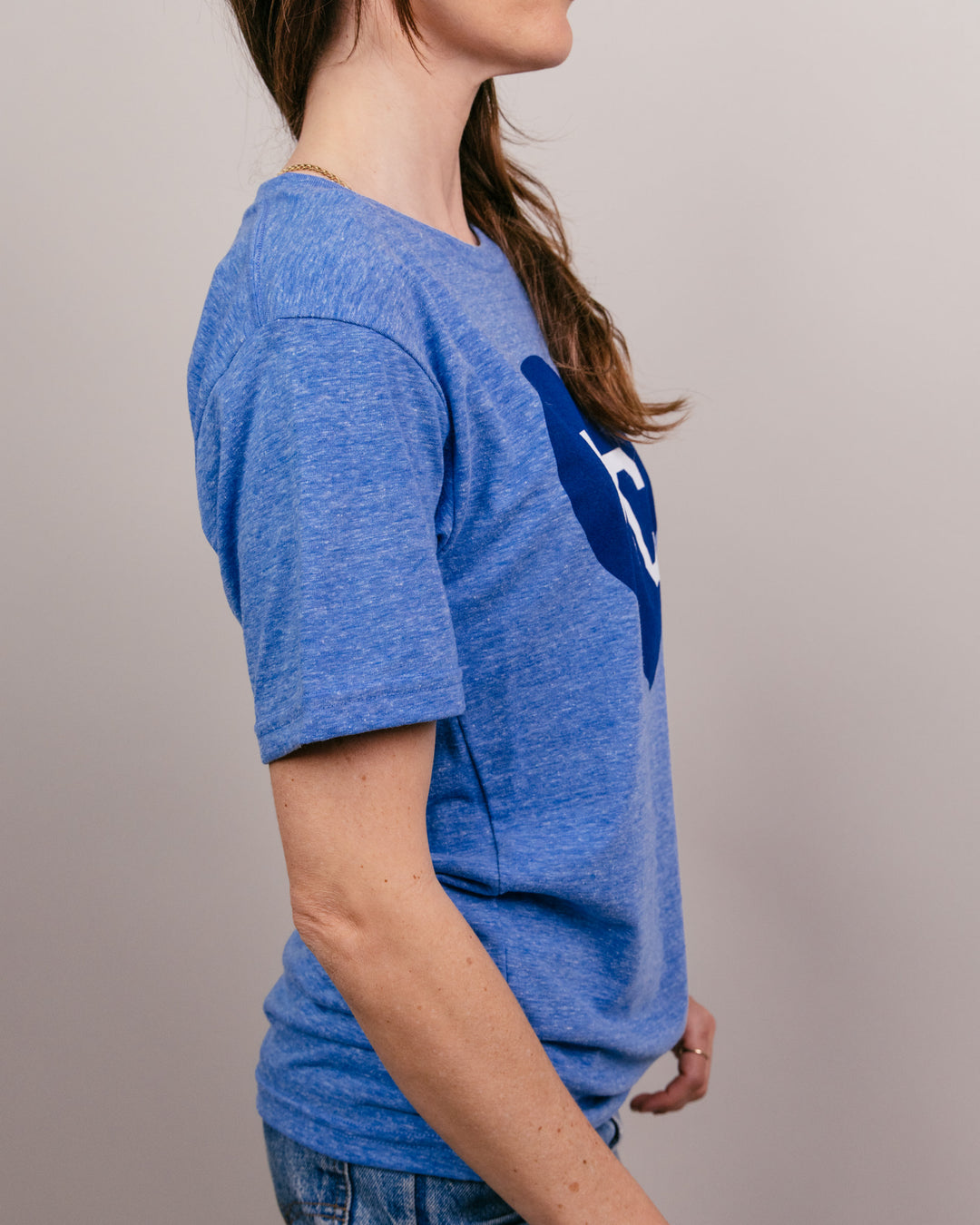 Light Blue KC Heart Vintage T-Shirt | CHARLIE HUSTLE