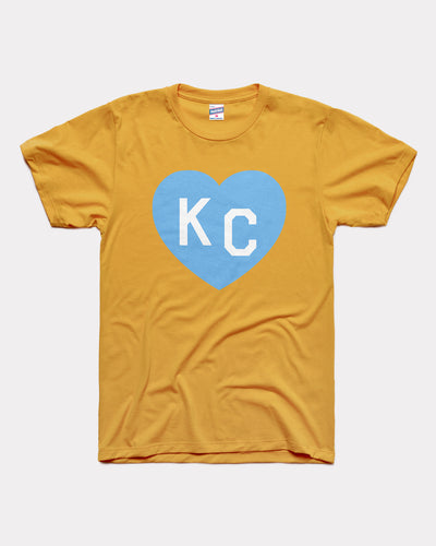 Gold and Powder Blue KC Heart Vintage T-Shirt