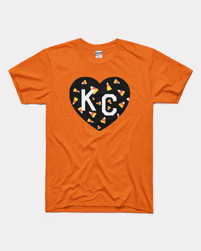 Orange Candy Corn KC Heart Vintage T-Shirt