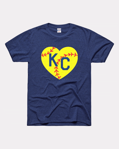 Softball KC Heart Vintage Navy T-Shirt