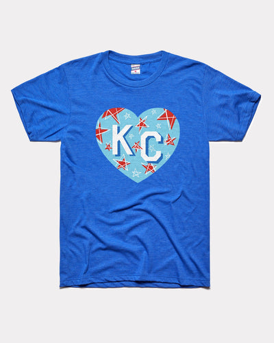 Royal Blue USA Stars KC Heart Vintage T-Shirt