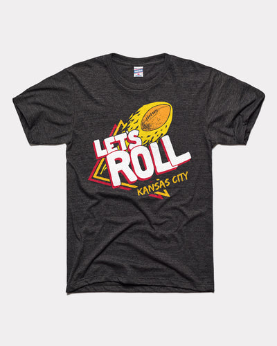 Let's Roll KC Football Vintage Black T-Shirt